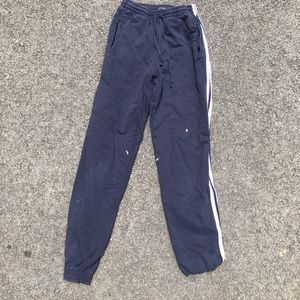 Brandy Melville navy sweatpants with white stripes